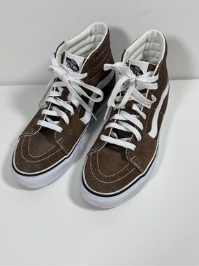 Vans Sk8-Hi "Rain Drum" Brown Suede High Top Sneakers - Women's 8.5